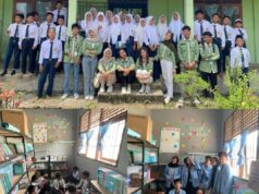 Tingkatkan Literasi, Mahasiswa Kukerta UNRI di Desa Bagan Jaya Realisasikan Pojok Baca di SMPN 3 Enok